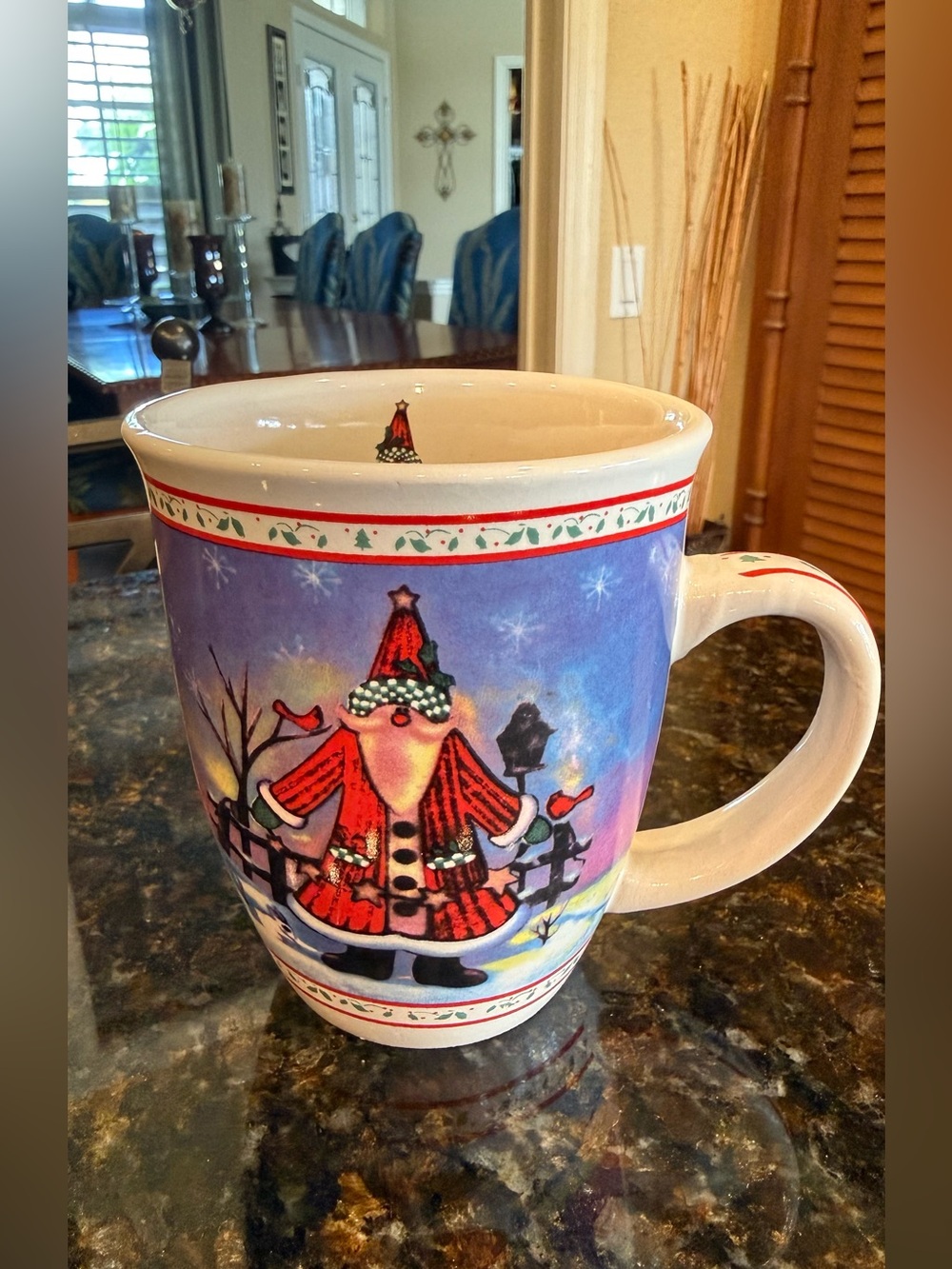 Christmas House Santa Claus Holiday Mug - 14oz Festive Coffee Cup